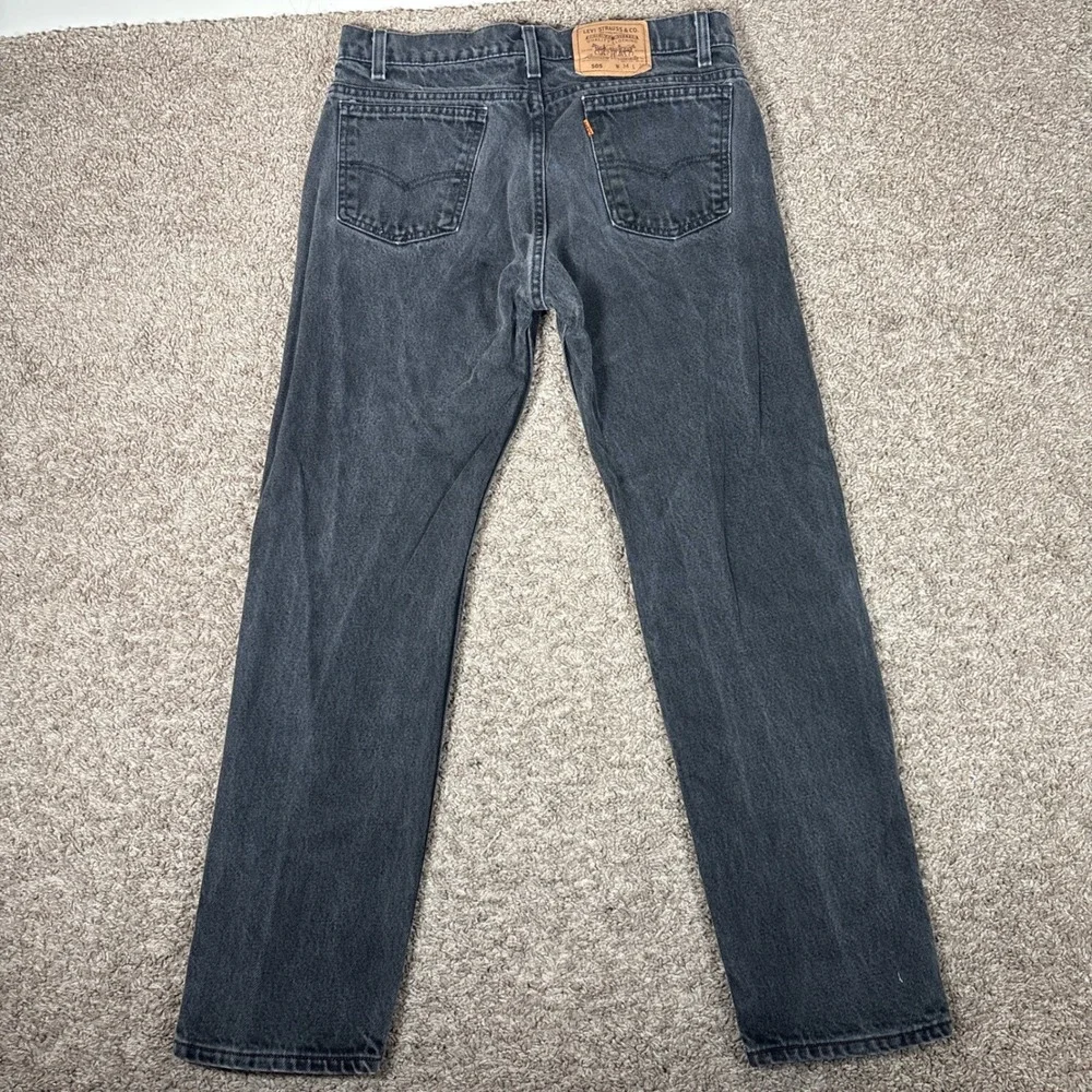 Vintage Levis 505 Orange Tab Jeans Mens 34x30 (Fits 32x29) Black Made in USA